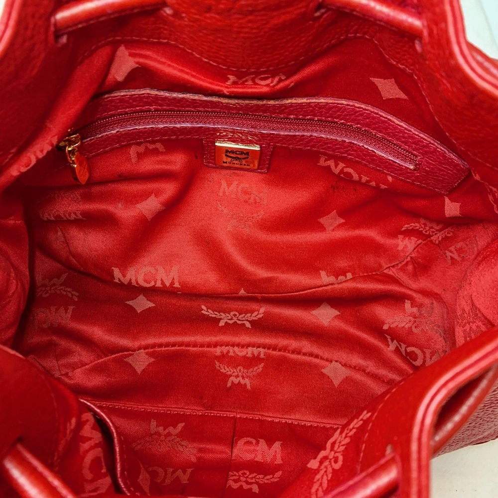 MCM Red Shoulder/Crossbody Bag Authentic - Picture 7 of 8